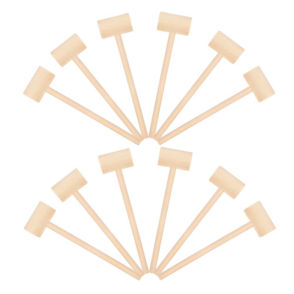 YARNOW 12pcs Solid Wood Mini Mallet for Wood Hammer for Enhances Hand-Eye Coordination and Dexterity Safe Montessori Pounding Tool for Boys