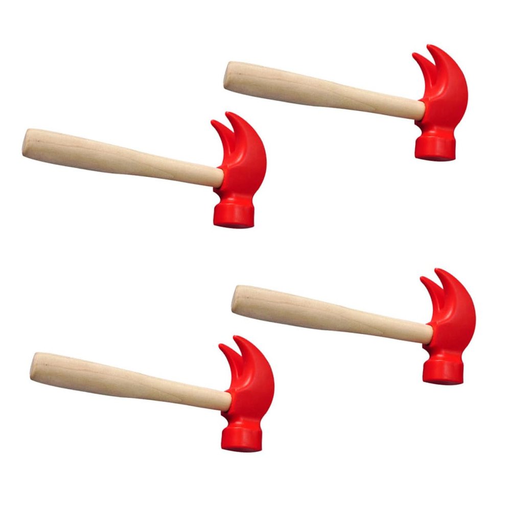 Outanaya 4pcs Wooden Hammer Portable Maintenance Tools for Boys Beating Gavel to Hand-Eye Coordination and Dexterity Birthday