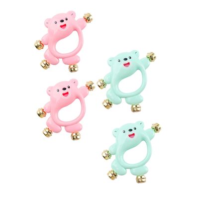 Alasum 4pcs Handbell Rattle for Early Education Safe Material Stimulates Auditory Awareness and Hand-Eye Coordination for Indoor Outdoor Play and Interaction