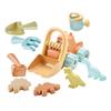 Abaodam 9pcs Outdoor Beach Set for Dinosaur Sand Molds Rake Shovel Watering Can Sand Castle Tools Multiuse Bath Water Sandbox Play Accessories for Boys view 1