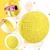 Adecortalk Yellow Round Blank Pinata Circle Folding Pinata with Bat Stick Blindfold Confetti for Kids Birthday Wedding Celebration Baby Shower Carnival Party Supplies,13 x 13 x 3.15 Inches view 3