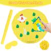 Adecortalk Yellow Round Blank Pinata Circle Folding Pinata with Bat Stick Blindfold Confetti for Kids Birthday Wedding Celebration Baby Shower Carnival Party Supplies,13 x 13 x 3.15 Inches view 4