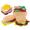 28PCS/Set Felt Play Food Hamburger Sandwich Stacking Toy with Beef Steak Vegetables Pretend Play Food for Kids Kitchen view 1