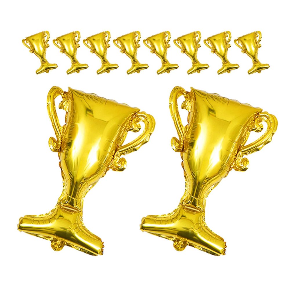 HONITANO 10pcs Gold Trophy Balloon Aluminum Foil Graduation Party Supplies Photo Props Champion Decoration for Celebration Backdrop