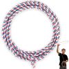Cowboy Lasso Rope for Kids with Pre-Tied Loop, 20' - 9mm Unwaxed Lariat Roping Rope Toy for Indoor Outdoor Western Play & Costume Prop (Red Blue) view 1