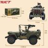 YUCT 1/10 RC Crawler Willys Jeep, RC Rock Crawler 4x4 Military Off-Road Car with Driver Figure & Machine Gun Oliver Green view 4