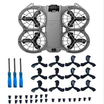 12Pcs Propellers Compatible with DJI Neo 2 Accessories Plastic Replacement Propeller Blades, Lightweight Quiet Low-Noise Design, Durable Flexible Drone Spare Parts Including Screws and Screwdriver