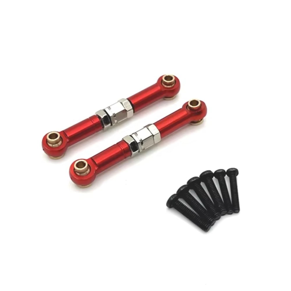for MJX 14209 14210 1/14 Metal Front Steering Rod Links RC Car Tracked Vehicles Parts Accessories and Upgrades Replacement Repair RC Car DIY Parts(Red)