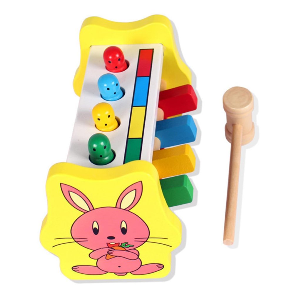 NESTINGHO Wooden Beat for Educational Hammering Coordination with Funny Sounds Montessori Hand Training for Boys and Development