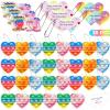 30 Packs Kids Valentines Day Gifts for School Pop Fidget Toys with Valentines Cards for Kids Classroom,Mini Sensory Valentines Day Cards Party Favors,Classroom Must Haves Gift Exchange Bulk Gift view 1
