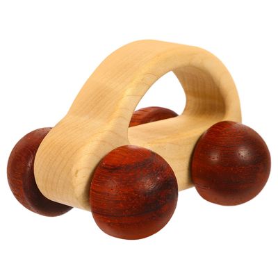 Mikinona Wooden Push Car for Grasp Training Smooth Rounded Edges Secure Grip Plaything Maple Sensory Development