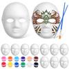 Alasum DIY Paper Masks for Women and Blank Pulp Masquerade Masks Kit Colors Paint Brushes Craft Activity for Halloween Costume Parties and Artistic Play view 1
