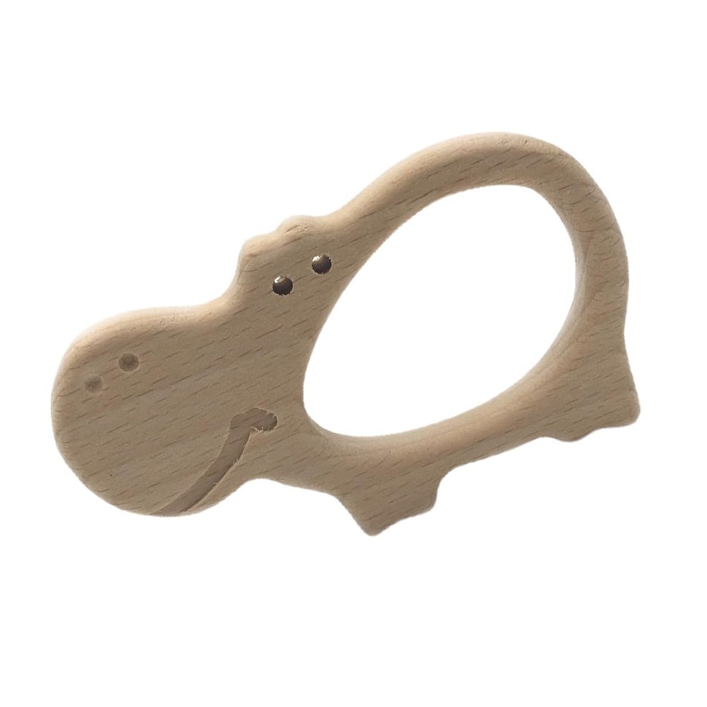 GLSTOY Wooden Teether Cartoon Molar Teething Safe Beech Wood Soother for Boys and Teething Relief Training