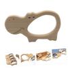 GLSTOY Wooden Teether Cartoon Molar Teething Safe Beech Wood Soother for Boys and Teething Relief Training view 3