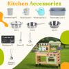 GIFZES Mud Kitchen for Kids Outdoor, Outdoor Wooden Pretend Play Kitchen Set with Stoves, Removable Sink, Faucet, Blackboard, Cooking Accessories, Backyard Garden Toddler Kitchens Playset Burlywood view 4