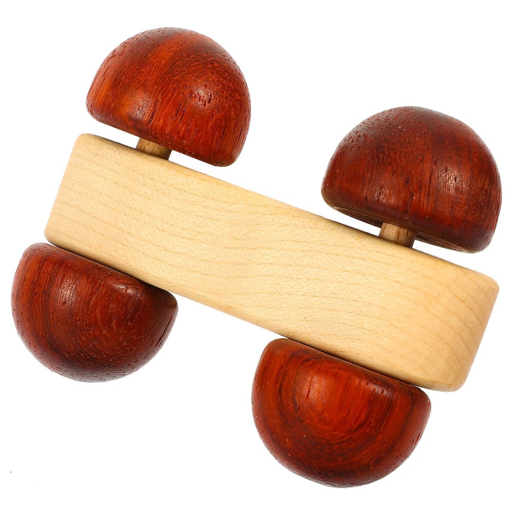 JUMPLAWN Wooden Hand Push Car for Smooth Sanded Edges Grasping Vehicle for Fine Motor Skills Development Lightweight Educational Plaything for Boys