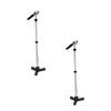 2Pcs Black Dollhouse Decoration Accessories, 1:12 Dollhouse Miniature Scene Model Microphone with Stand Play Toy, Decortion, Dollhouse Furniture, Doll's Microphone (90 x 18 mm) view 1