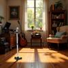 2Pcs Black Dollhouse Decoration Accessories, 1:12 Dollhouse Miniature Scene Model Microphone with Stand Play Toy, Decortion, Dollhouse Furniture, Doll's Microphone (90 x 18 mm) view 3
