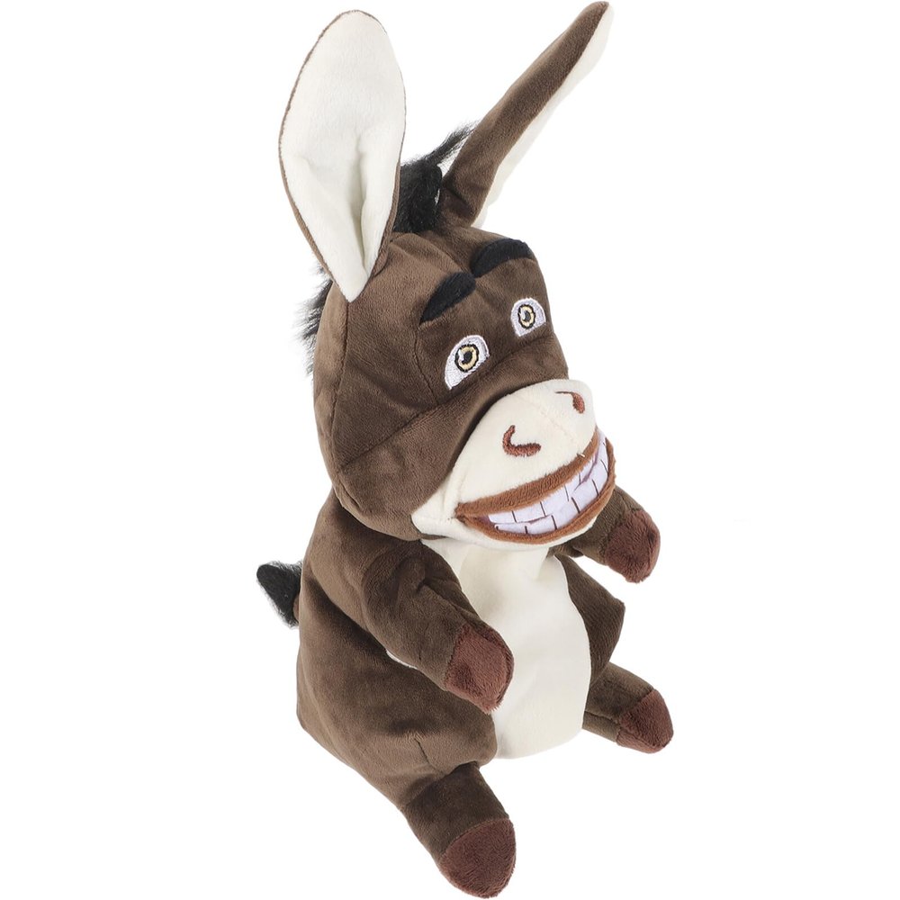 HOODANCOS Adorable Donkey Hand Puppet Plush for Soft Cartoon Finger Puppet for Storytelling and Interactive Play for Early Education and Imagination Development