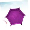 Alasum Hexagon PU Leather Dice Tray Collapsible Storage Box with Thickened Button Foldable Hexagonal Dice Holder for RPG Tabletop Games and Desktop Organizer Purple view 3