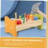 BAZEITFLOW Educational Wooden Pounding Peg Workbench Bright Color Hammering Activity for Fine Motor Skill Development and Early Learning view 3