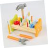 BAZEITFLOW Educational Wooden Pounding Peg Workbench Bright Color Hammering Activity for Fine Motor Skill Development and Early Learning view 4