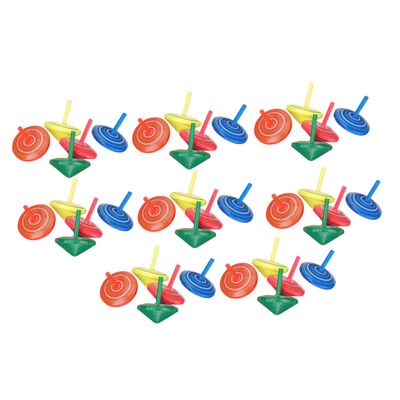 Alasum 40 pcs Wooden Gyro for Rainbow Spinning Tops Hand-Eye Coordination Educational Random Color