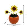Solar Dancing Flower 14cm Solar Powered Dancing Flower Toys, Shaking Head Car Ornaments for Dashboard Office Desk Decor view 4