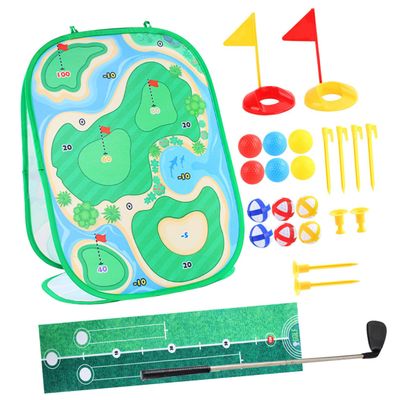 BESTonZON Portable Golf Game Set Sports Mat for Indoor Outdoor Play Golf Practice Kit for Boys Engaging Active Family Fun