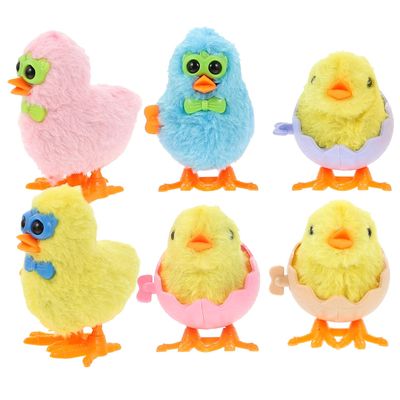 HONMEET 6pcs Wind Up Chicken Walking Clockwork Easter Party Favors Small Funny Cartoon Gifts for Boys