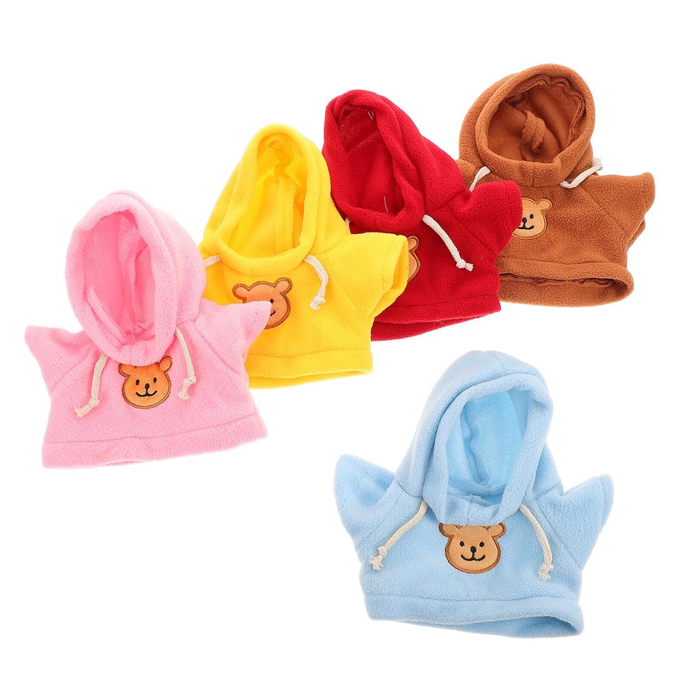 Alasum 5pcs Bear Clothing for Stuffed Animals Cute Tiny Bear Shirts and Stylish Hoodies Tight Fit Plush Outfits for DIY Doll Apparel