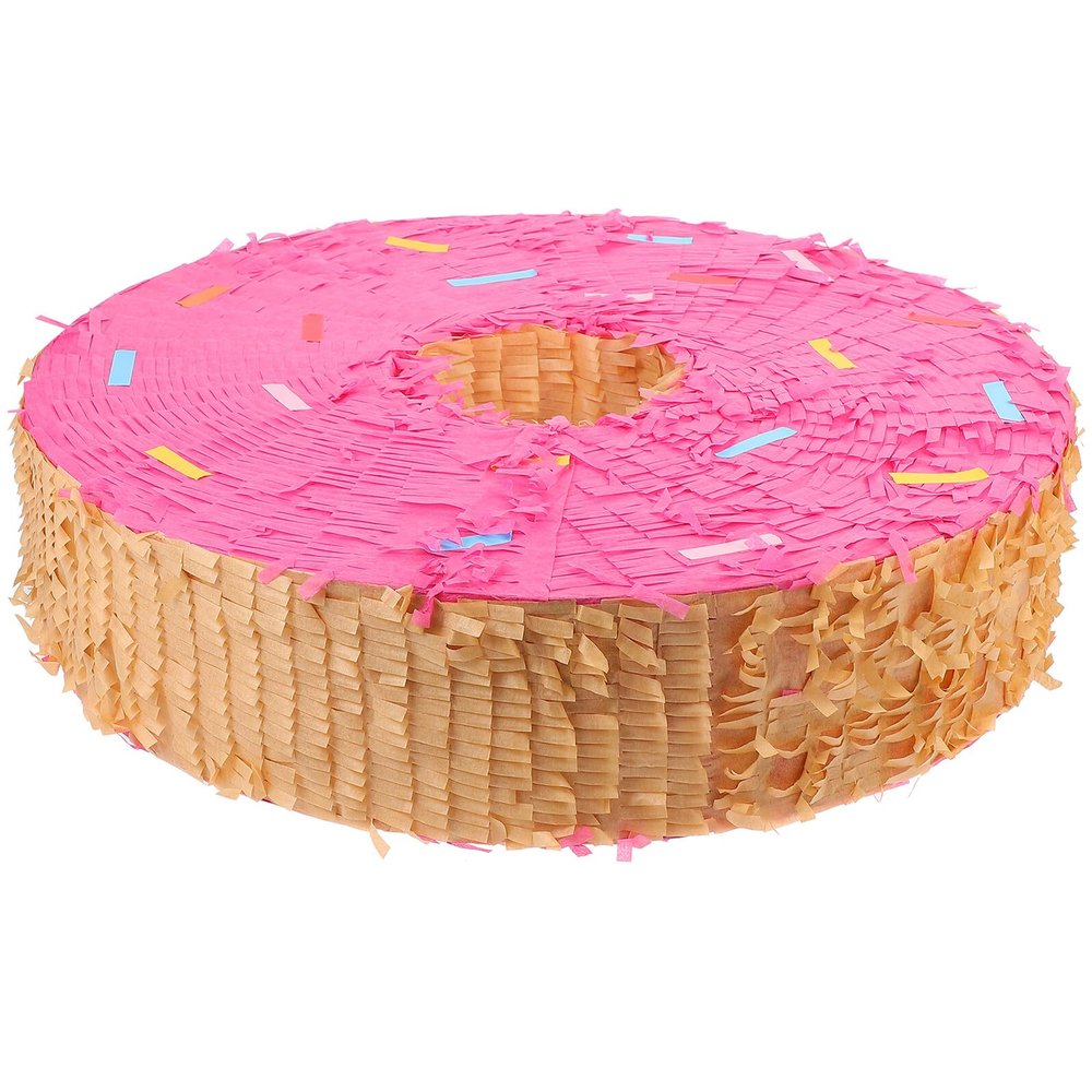 Vaguelly Donut Pinata for Birthday Party Paper Material Eco-friendly Creative Design Fun Outdoor Plaything for Boys and Party Decoration and Sugar-filled Game Supplies