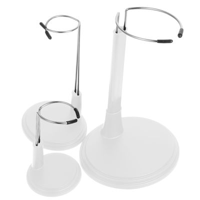 BESTonZON 3pcs Adjustable Doll Stand with Expandable Wire Holder and PP Material Display Organizer for Action Figures Dolls Models White