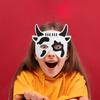 4Pcs Animal Cartoon Masks Lightweight Felt Material for Halloween Dress Up Birthday Party Photo Props Cow Design view 2