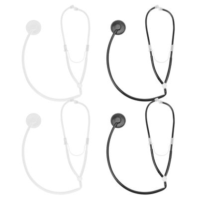 HONMEET 4pcs Real Working Stethoscopes for Plastic Pretend Doctor Kit for Role Play Educational Medical Accessories to Reduce Fear and Develop Imagination Random Color