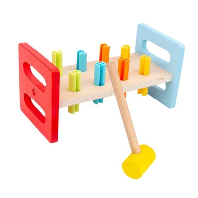 HIAKDOFT 2Pcs Hammer Pounding Bench Whacking Game for Motor Skill Development Safe Construction Hand-Eye Coordination and Muscle Strengthening Educational Playthings