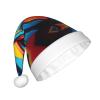 aabkjgfr Triangle Stripes Bohemian Print Adult Santa Hat,Soft And Comfortable Santa Hat,Suitable For New Year'S Holiday Parties,Indoors And Outdoors. view 2