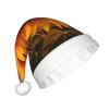 aabkjgfr Stylish Sunflowers Print Adult Santa Hat,Soft And Comfortable Santa Hat,Suitable For New Year'S Holiday Parties,Indoors And Outdoors. view 2