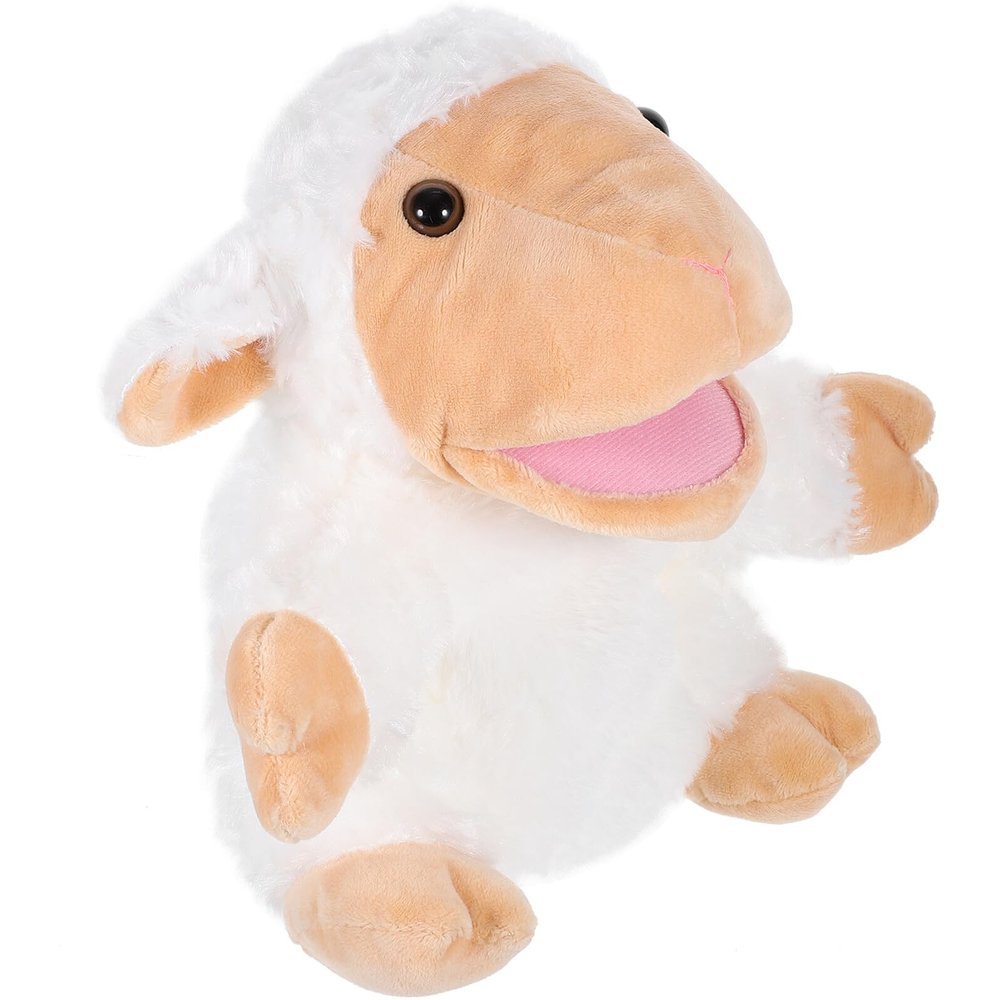 Beaupretty Interactive Plush Lamb Hand Puppet for Soft Stuffed Animal Role Play Doll Enhances Imagination Language and Motor Skills Material Cute Animal for Storytelling and Communication