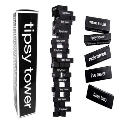 ShouldWeDrinkTonight Tipsy Tower Ultimate Drink Tower Stack Party Game  The Tipsy Tumbling Tower Ice Breaker Game - 54 Blocks with 35+ Drunk Rules and Games. Hilarious Combo of Classic and Modern!