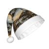 aabkjgfr Lighthouse And Gull Print Adult Santa Hat,Soft And Comfortable Santa Hat,Suitable For New Year'S Holiday Parties,Indoors And Outdoors. view 2