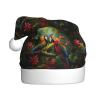 aabkjgfr Toucans Parrot Palm Tree Leaves Print Adult Santa Hat,Soft And Comfortable Santa Hat,Suitable For New Year'S Holiday Parties,Indoors And Outdoors. view 1
