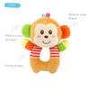HANABASS Wrist Rattle Plush Monkey for Months O-Shaped Soft Cotton Hand Bell for Sensory Development Easy to Grasp Early Education for Boys view 4