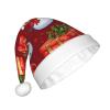 aabkjgfr Merry Christmas Cute Snowman Print Adult Santa Hat,Soft And Comfortable Santa Hat,Suitable For New Year'S Holiday Parties,Indoors And Outdoors. view 2