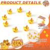 Geelin 100 Pcs Mini Resin Cheer Ducks Gifts Bulk Tiny Duck Figurines with Bows and Pom Pom for Cheerleader Team Gift DIY Decoration Craft(Orange) view 3