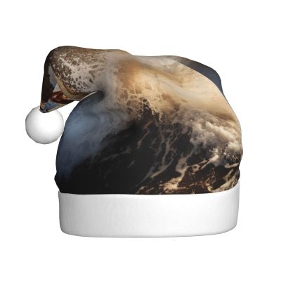 aabkjgfr Lighthouse Ocean Sea Print Adult Santa Hat,Soft And Comfortable Santa Hat,Suitable For New Year'S Holiday Parties,Indoors And Outdoors.