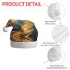 aabkjgfr Seaside Grand Waves Tidal Print Adult Santa Hat,Soft And Comfortable Santa Hat,Suitable For New Year'S Holiday Parties,Indoors And Outdoors. view 4