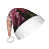 aabkjgfr Garden Peony Print Adult Santa Hat,Soft And Comfortable Santa Hat,Suitable For New Year'S Holiday Parties,Indoors And Outdoors. view 2