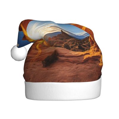aabkjgfr Arches National Park Print Adult Santa Hat,Soft And Comfortable Santa Hat,Suitable For New Year'S Holiday Parties,Indoors And Outdoors.