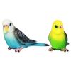 Beaupretty 2pcs Small Parrot Figurine Bird Model Realistic Miniature Decorative Ornaments for Home Office Cabinet Display Green Blue view 1